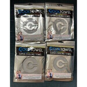 NEW Lot Of 4 Instant Cooling Towel  Neck Wrap For Sports Running Gym Light Gray